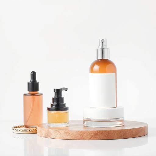 Fotografia de um produto de beleza em um fundo branco com iluminaäão suave